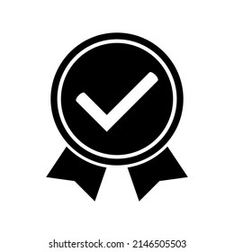 Approved icon, vector isolated illustration. Quality guarantee icon in trendy flat style design. Vector graphic illustration. Suitable for website design, logo, app, and ui.