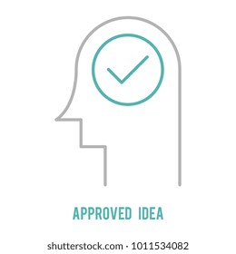 Approved idea outline icon