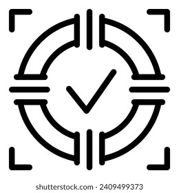 Approved integrity icon outline vector. Value balance law. Mission mentor