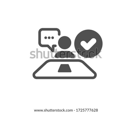 Approved interview icon. Accepted employee sign. Human resource symbol. Classic flat style. Quality design element. Simple job interview icon. Vector