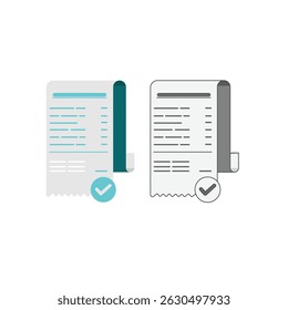 Approved invoice bill with check mark. Payment transaction concept.