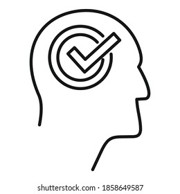 Approved job recruiter icon. Outline approved job recruiter vector icon for web design isolated on white background
