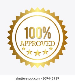 Approved label design, vector illustration eps 10.