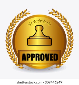 Approved label design, vector illustration eps 10.