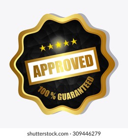 Approved label design, vector illustration eps 10.