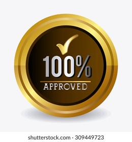 Approved label design, vector illustration eps 10.