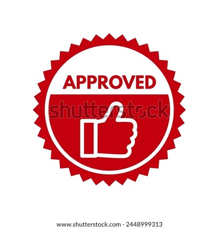 Approved label - vector buttom, illustration	