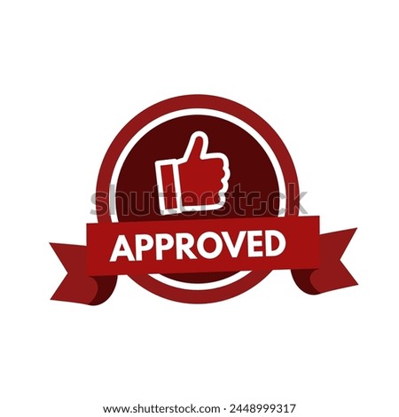 Approved label - vector buttom, illustration	