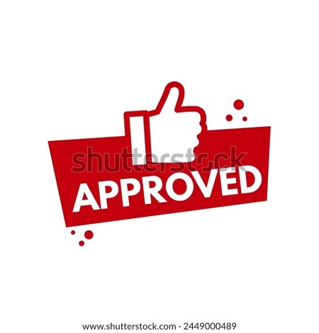Approved label - vector buttom, illustration	