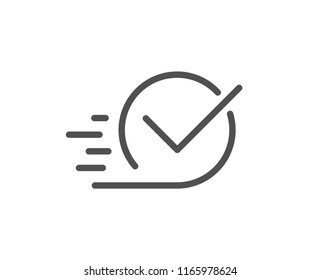Approved line icon. Accepted or confirmed sign. Quality design element. Classic style. Editable stroke. Vector