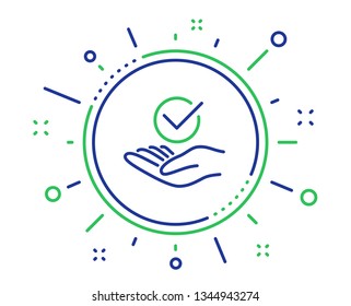 Approved line icon. Accepted or confirmed sign. Verified symbol. Quality design elements. Technology approved button. Editable stroke. Vector
