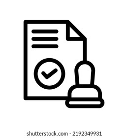approved line icon illustration vector graphic