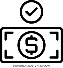 ícone de linha aprovado ilustração vetor