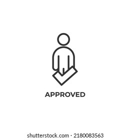 approved line icon. linear style sign for mobile concept and web design. Outline vector icon. Symbol, logo illustration. Vector graphics
