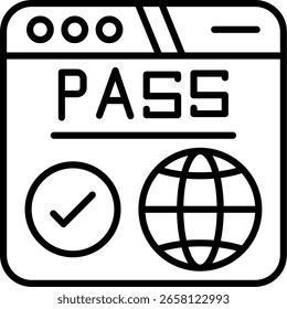 Approved Line vector Icon Design