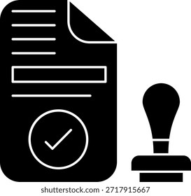 Diseño aprobado del icono del Vector de línea