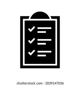 icono de lista aprobado o logotipo símbolo de signo aislado ilustración vectorial - iconos vectoriales de estilo negro de alta calidad
