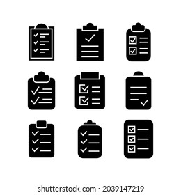 icono de lista aprobado o logotipo símbolo de signo aislado ilustración vectorial - Colección de iconos vectoriales de estilo negro de alta calidad
