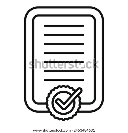 Approved list registration icon outline vector. Business digital bank. Factor two vote