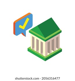 approved loan isometric icon for business website,apps, and many more