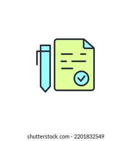 approved loan line icon. Simple element illustration. approved loan concept outline symbol design.