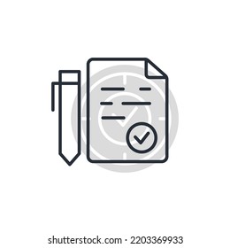 approved loan line icon. Simple element illustration. approved loan concept outline symbol design.