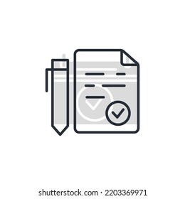 approved loan line icon. Simple element illustration. approved loan concept outline symbol design.