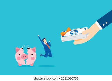 Approved loans for businessmen who are struggling, Vector illustration design concept in flat style