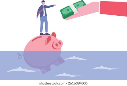 Approved loans for businessmen who are struggling, Vector illustration design concept in flat style


