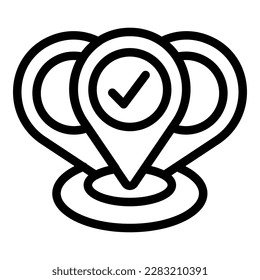 Approved location icon outline vector. Approve credit. Form paper