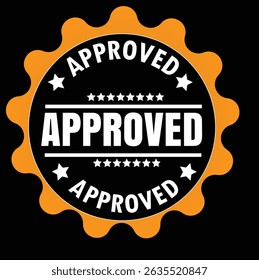 Approved Logo Design – Golden Check Mark Symbol for Branding, Certificate, and Official Use