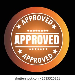 Approved Logo Design – Golden Check Mark Symbol for Branding, Certificate, and Official Use