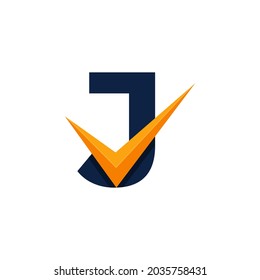 Logotipo aprobado. Plantilla de diseño del logotipo de comprobación de letra J inicial. Vector Eps10