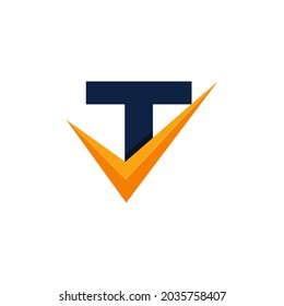 Approved Logo. Initial Letter T Check Logo Design Template. Eps10 Vector