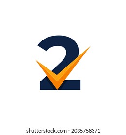 Logotipo aprobado. Plantilla de diseño de logotipo de comprobación de número 2. Vector Eps10