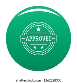 Approved logo. Simple illustration of approved vector logo for any design green