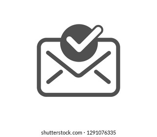 Approved mail icon. Accepted or confirmed sign. Document symbol. Quality design element. Classic style icon. Vector