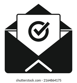 Approved mail icon simple vector. Business quality. Control complete