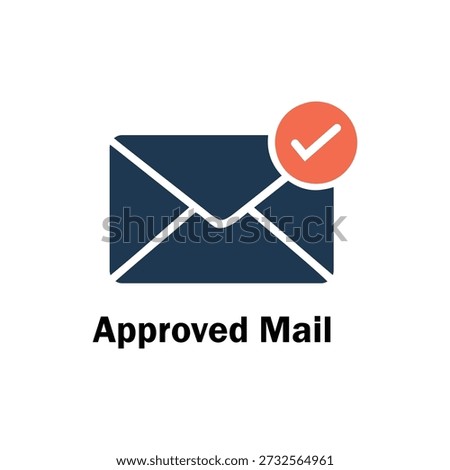 Approved Mail Vector Icon: Envelope with Checkmark Symbol for Verified Message, Confirmed Email, and Business Communication UI Design
