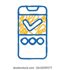 approved mark mobile display doodle icon sketch vector. approved mark mobile display sign. isolated symbol illustration