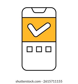 approved mark mobile display line icon vector. approved mark mobile display sign. isolated symbol illustration