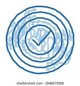 Approved Mark Print Stamp Seal Element sketch icon vector. Hand drawn blue doodle line art isolated symbol illustration