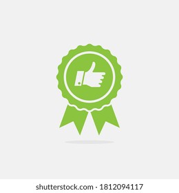 Approved Medal Icon With Thumbs Up