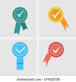 Approved  medal icons. Elements for your design vector illustration