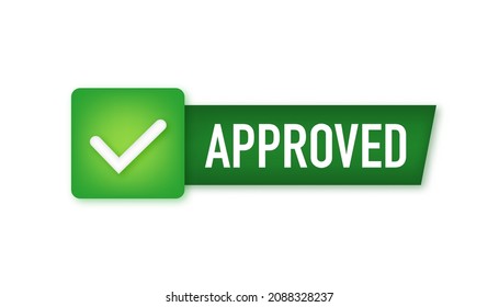 Approved medal. Round stamp for approved and tested product, software and services. Vector stock illustration