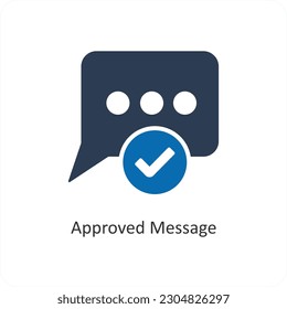 Concepto de icono de mensaje aprobado y verificación