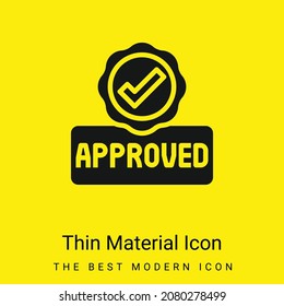 Approved minimal bright yellow material icon