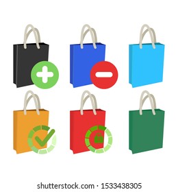 Approved New Idea for Web Application Shop Bag Icon set design