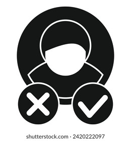 Approved or not candidate icon simple vector. Job career. Business care