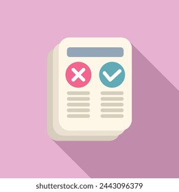 Approved or not review icon flat vector. Satisfaction level. Emoticon game
